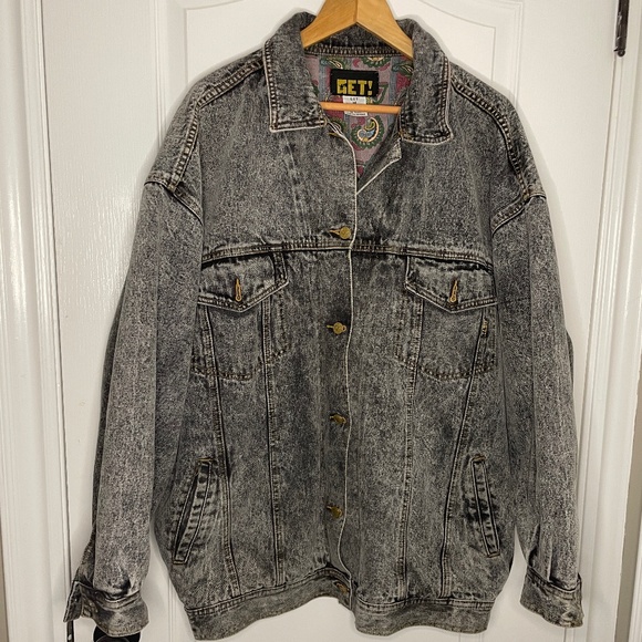 Vintage Embroidered Grey Denim Jacket - Picture 2 of 8